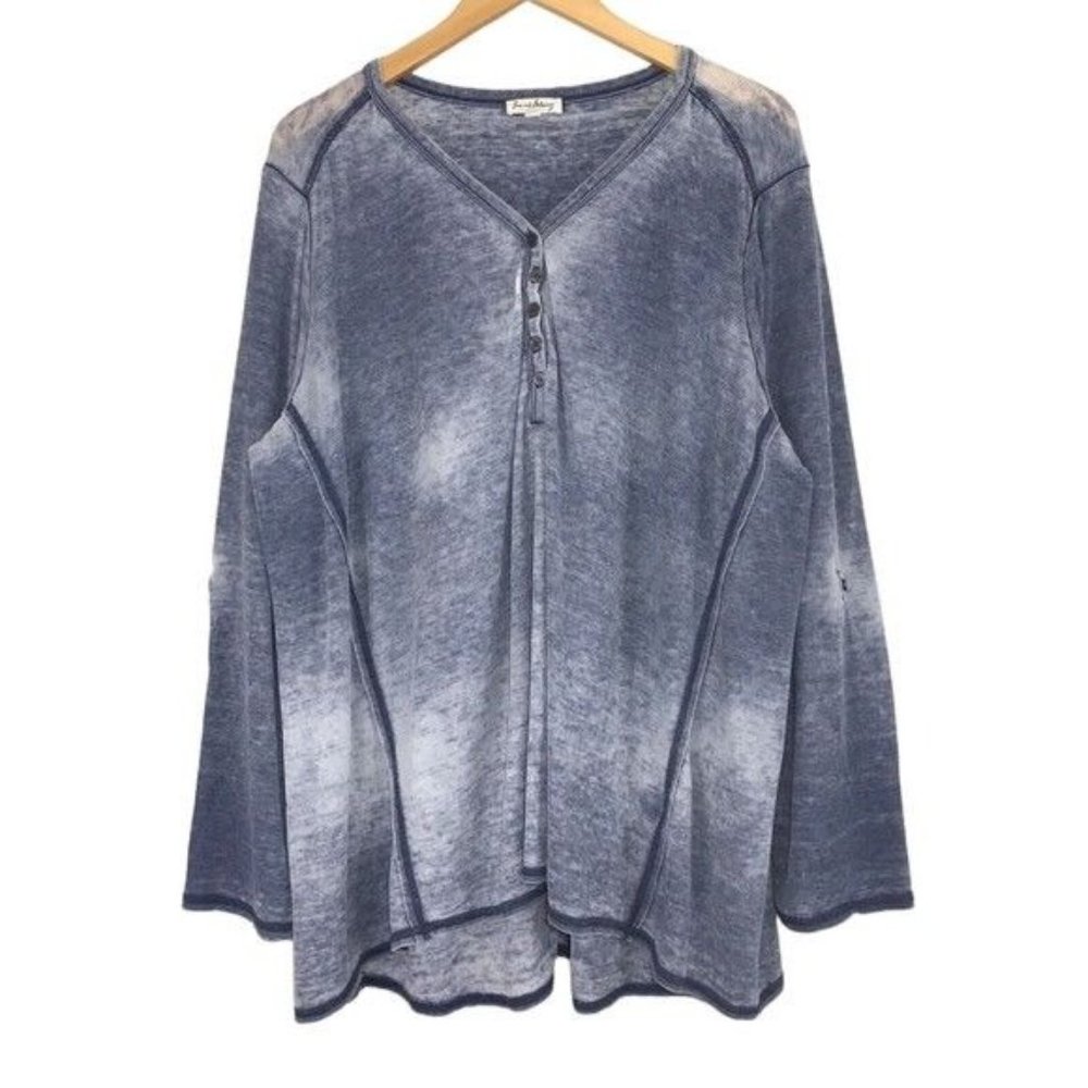 JANE & DELANCEY High Low Burnout Pullover Sweatshirt Size 2X